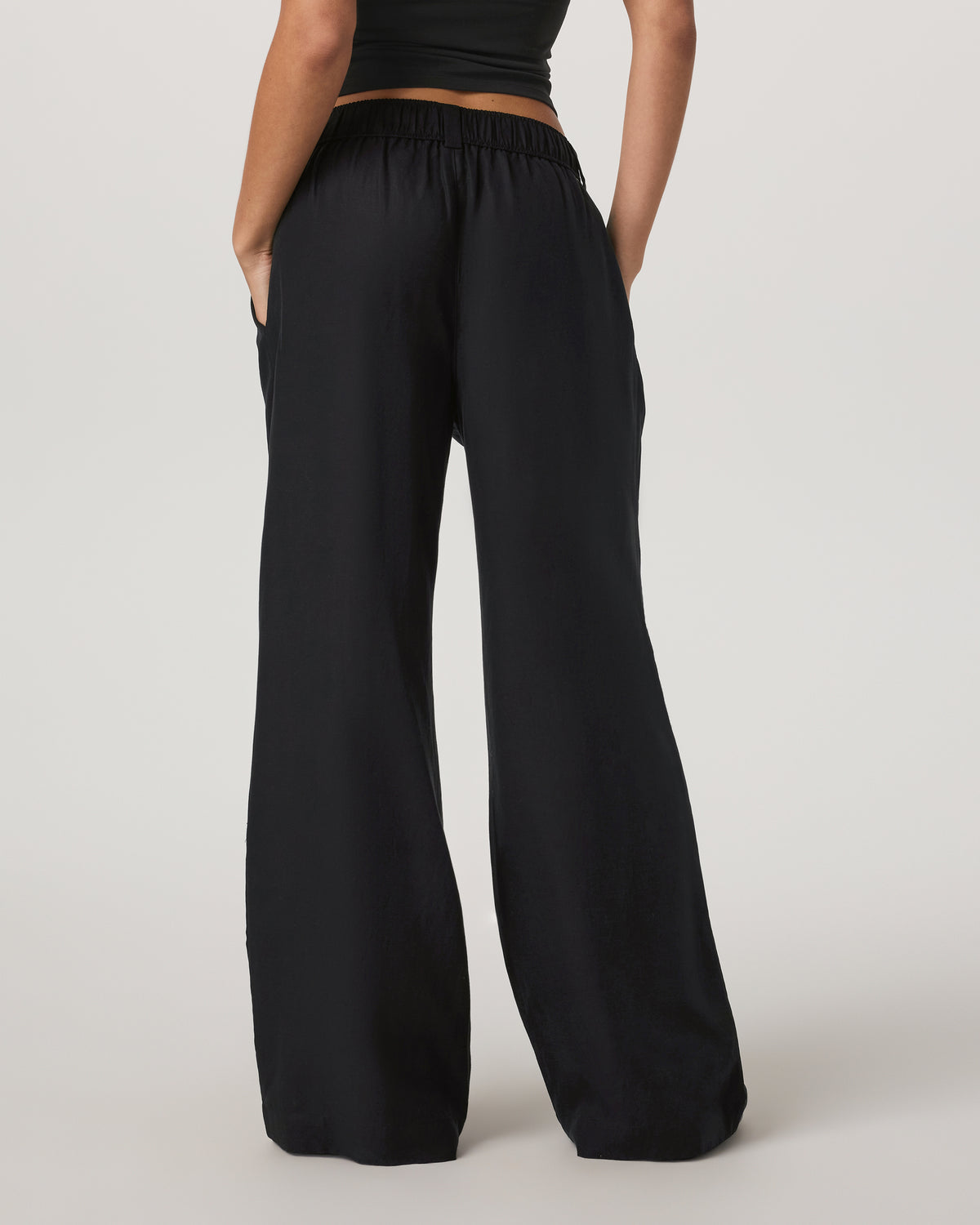Trestles Twill Wideleg Women's Black Trouser Pants - Vuori