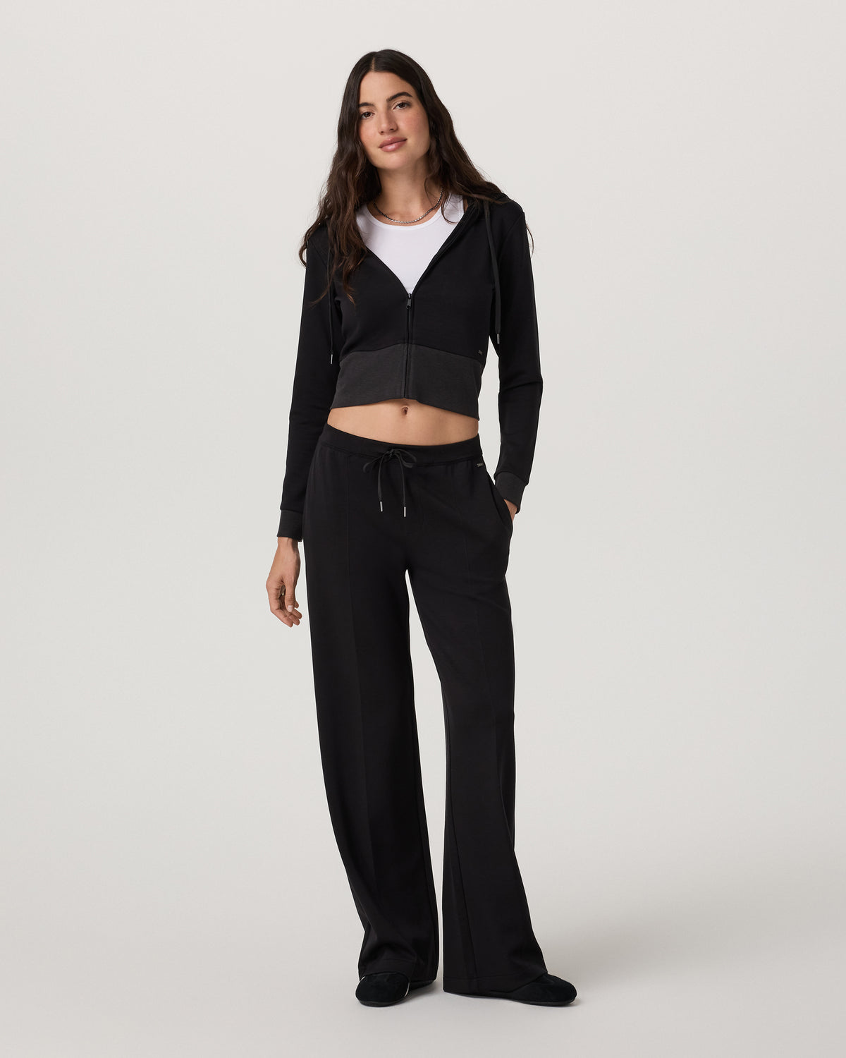 Compose Wideleg Pant Women's Black Mid-High Rise Pant - Vuori