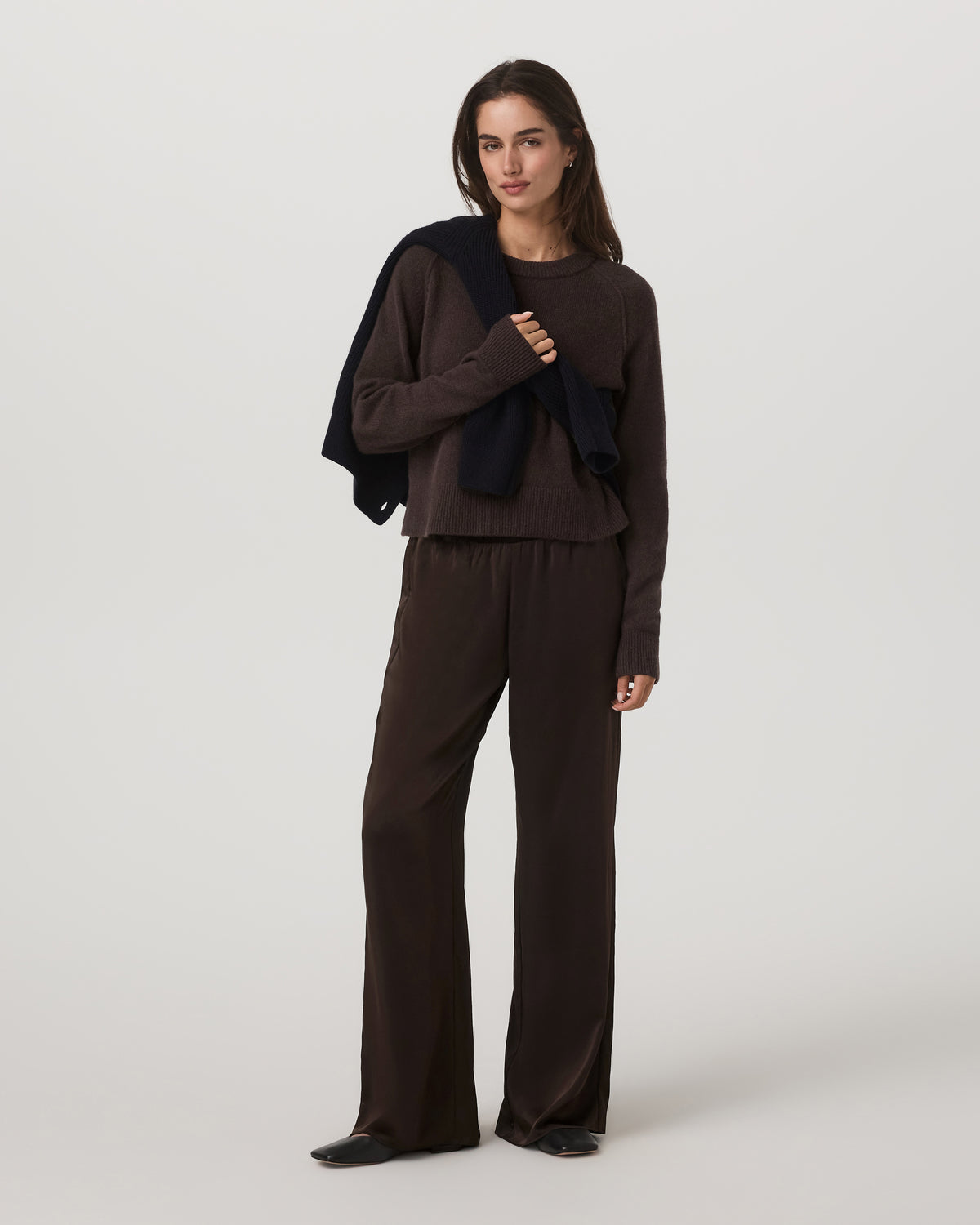 Nova Satin Wideleg Pant Women's Dark Java Pants - Vuori
