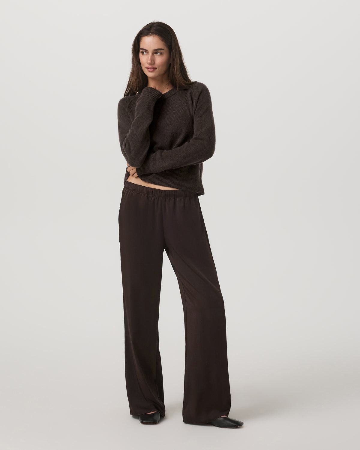 Nova Satin Wideleg Pant Women's Dark Java Pants - Vuori