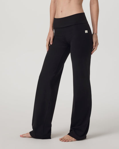 Vuori AllTheFeels™ Foldover Pant Women's Black Pants - Vuori