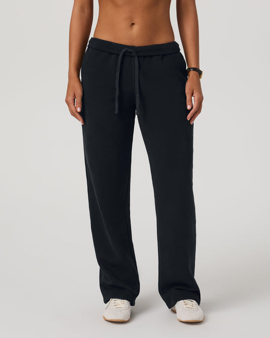 Restore Straight Leg Sweatpant - Long Washed Black Pant - Vuori
