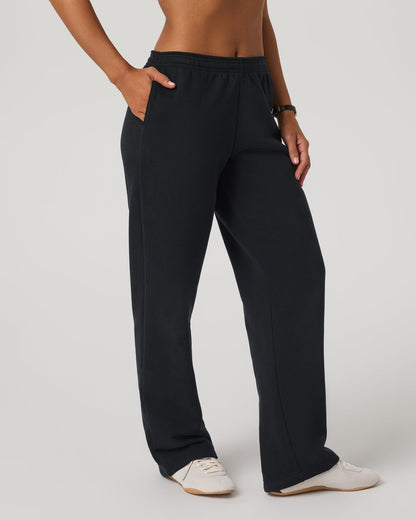 Restore Straight Leg Sweatpant - Long Washed Black Pant - Vuori