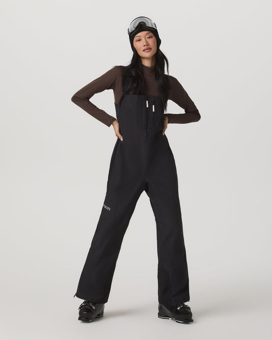 Women's Taika Snow Bib Black Ski/Board Bottoms - Vuori