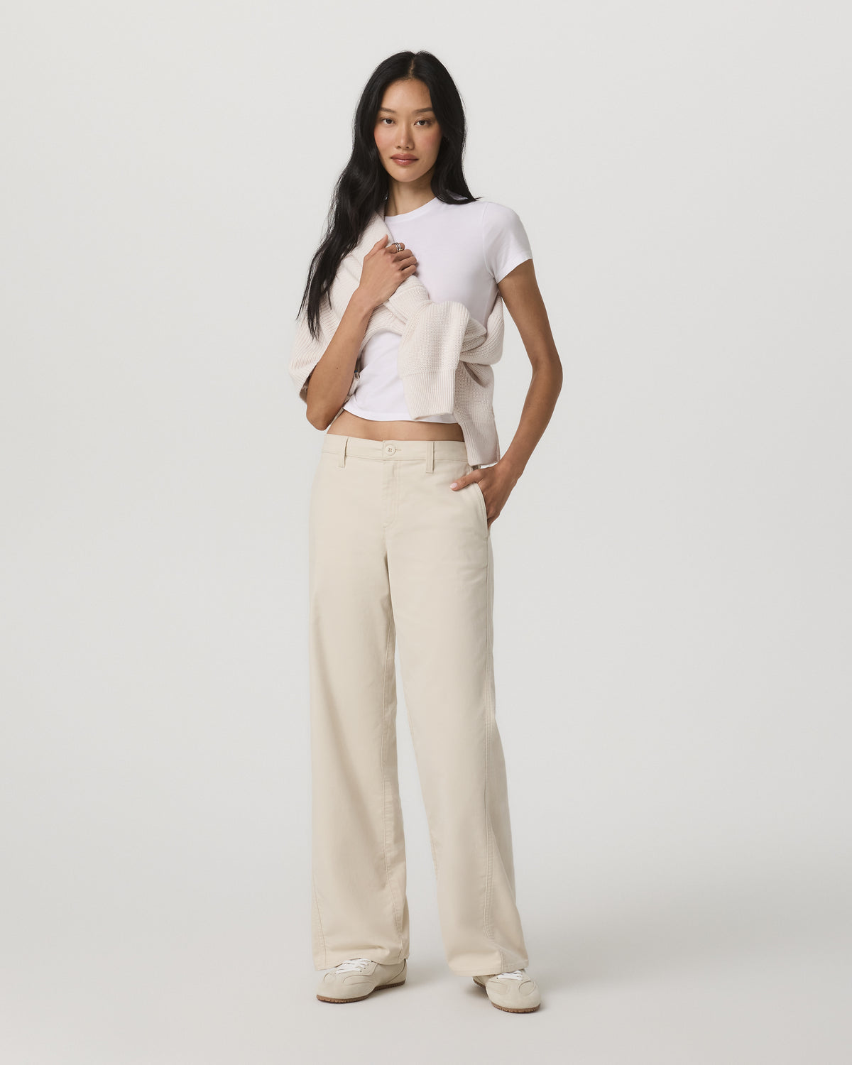 Telluride Twill Pant Women's Bone Mid-Low Rise Pants - Vuori
