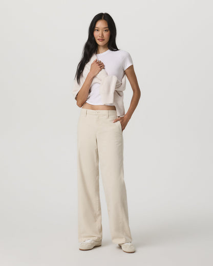 Telluride Twill Pant Women's Bone Mid-Low Rise Pants - Vuori