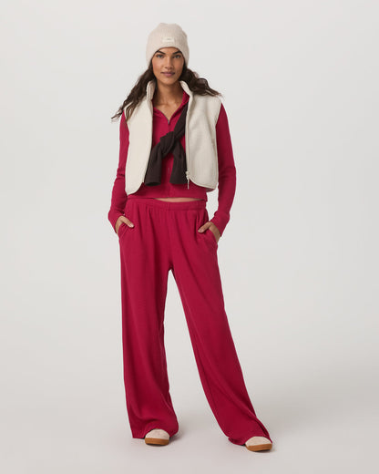 Waffle Wideleg Pant Women's Strawberry Waffle Knit Pant - Vuori