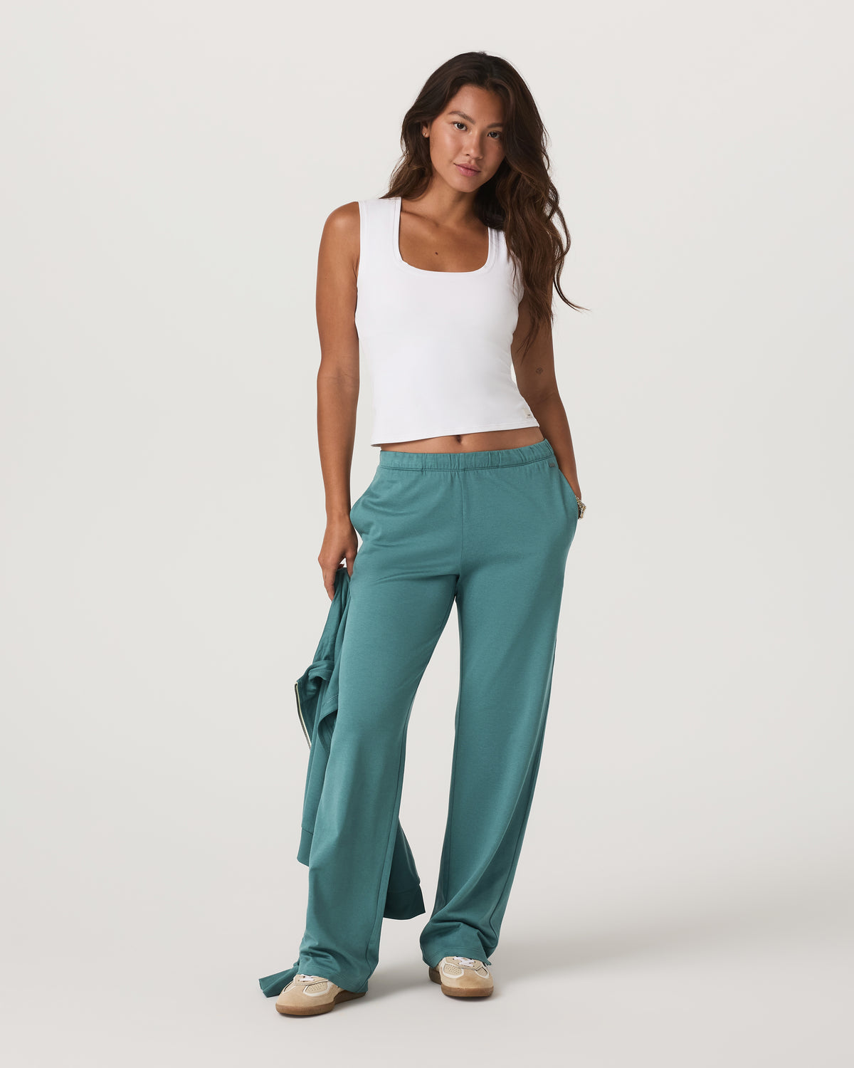 Halo Straight Leg - Long Women's Bluegrass Heather Pant - Vuori