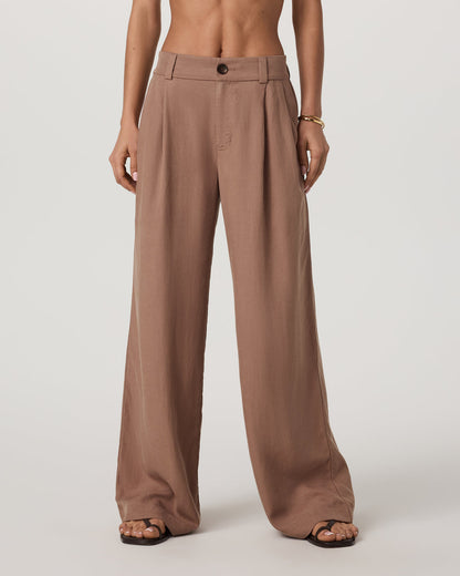 Trestles Twill Wideleg Women's Nutmeg Trouser Pants - Vuori
