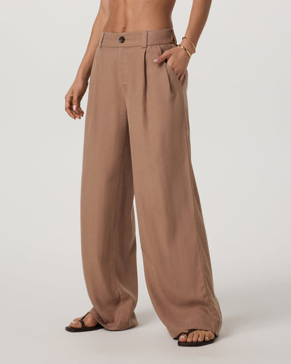Trestles Twill Wideleg Women's Nutmeg Trouser Pants - Vuori