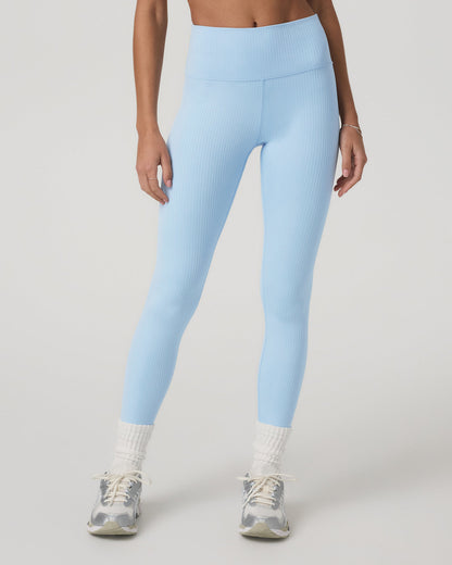 Inversion Rib Legging Women's Crystal Blue Rib Knit Leggings - Vuori