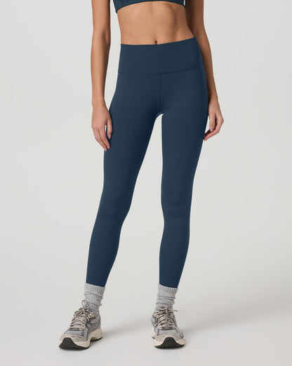Inversion Rib Legging Women's Ocean Blue Rib Knit Leggings - Vuori