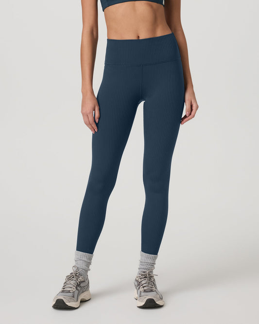 Inversion Rib Legging Women's Ocean Blue Rib Knit Leggings - Vuori