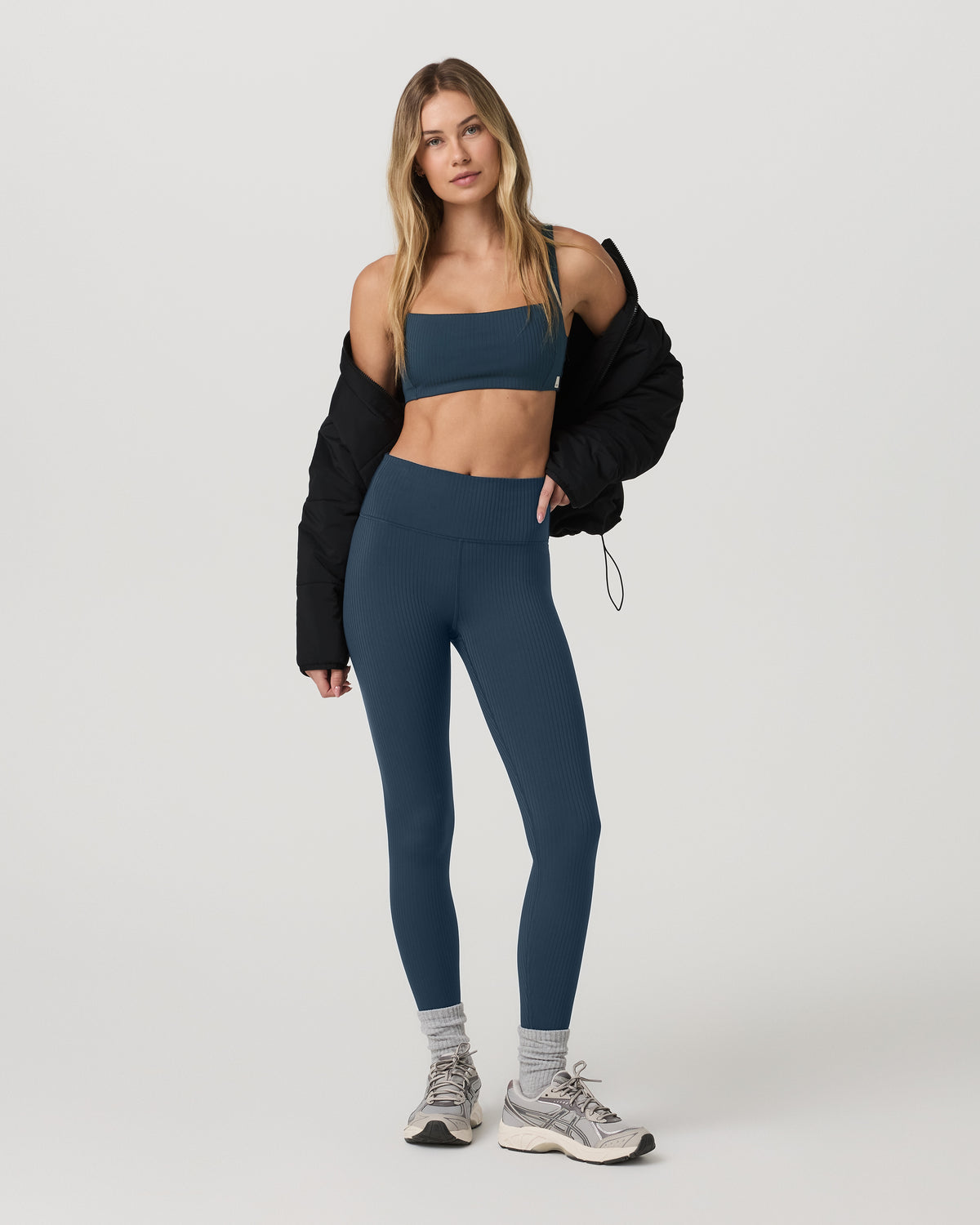 Inversion Rib Legging Women's Ocean Blue Rib Knit Leggings - Vuori