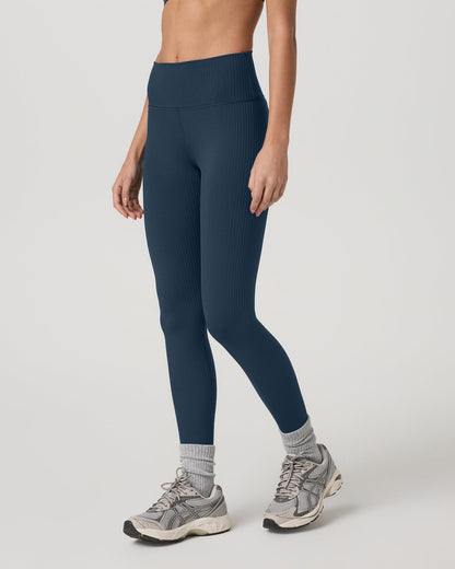 Inversion Rib Legging Women's Ocean Blue Rib Knit Leggings - Vuori