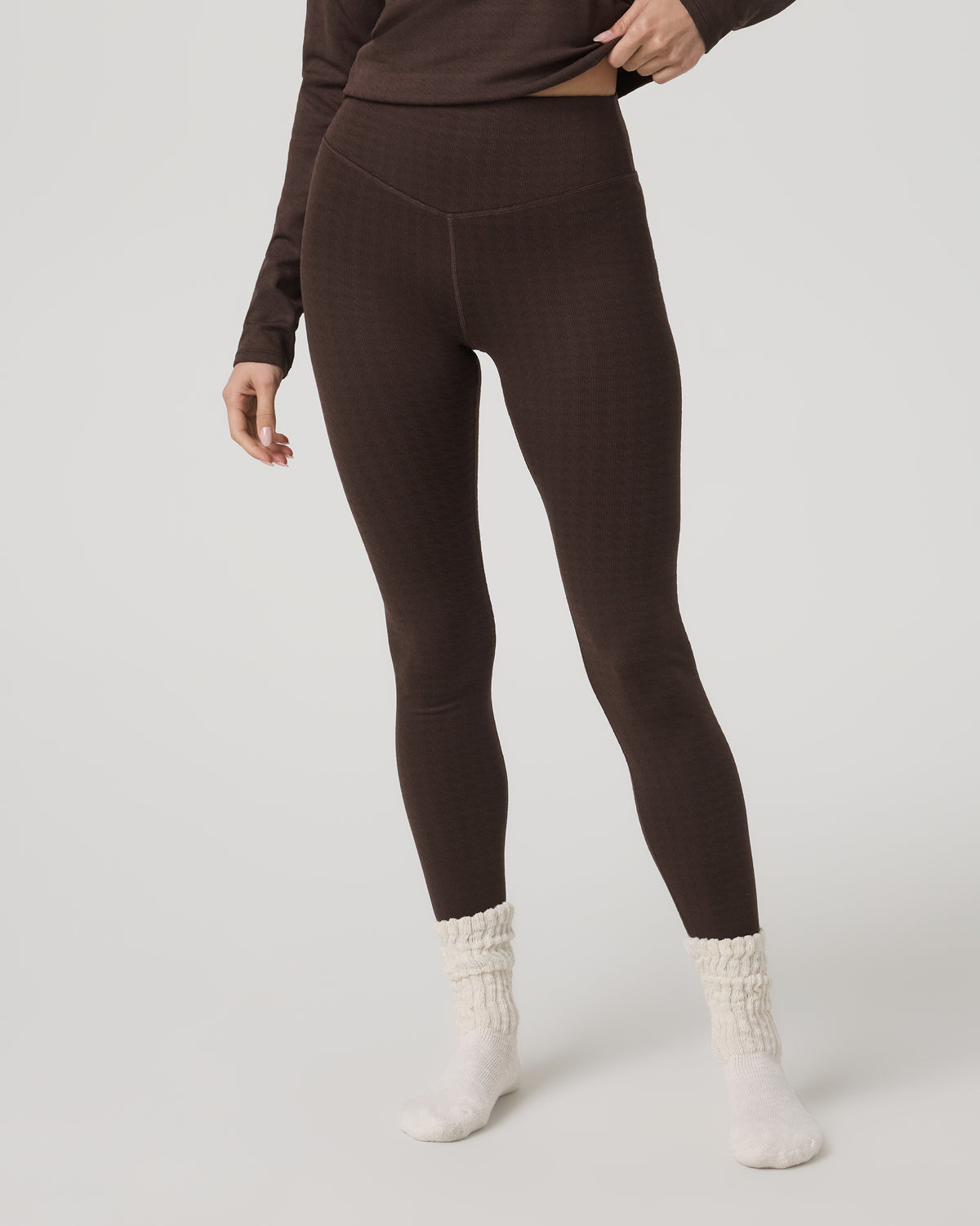 Women's Textured Chilled Out Legging Java Houndstooth - Vuori
