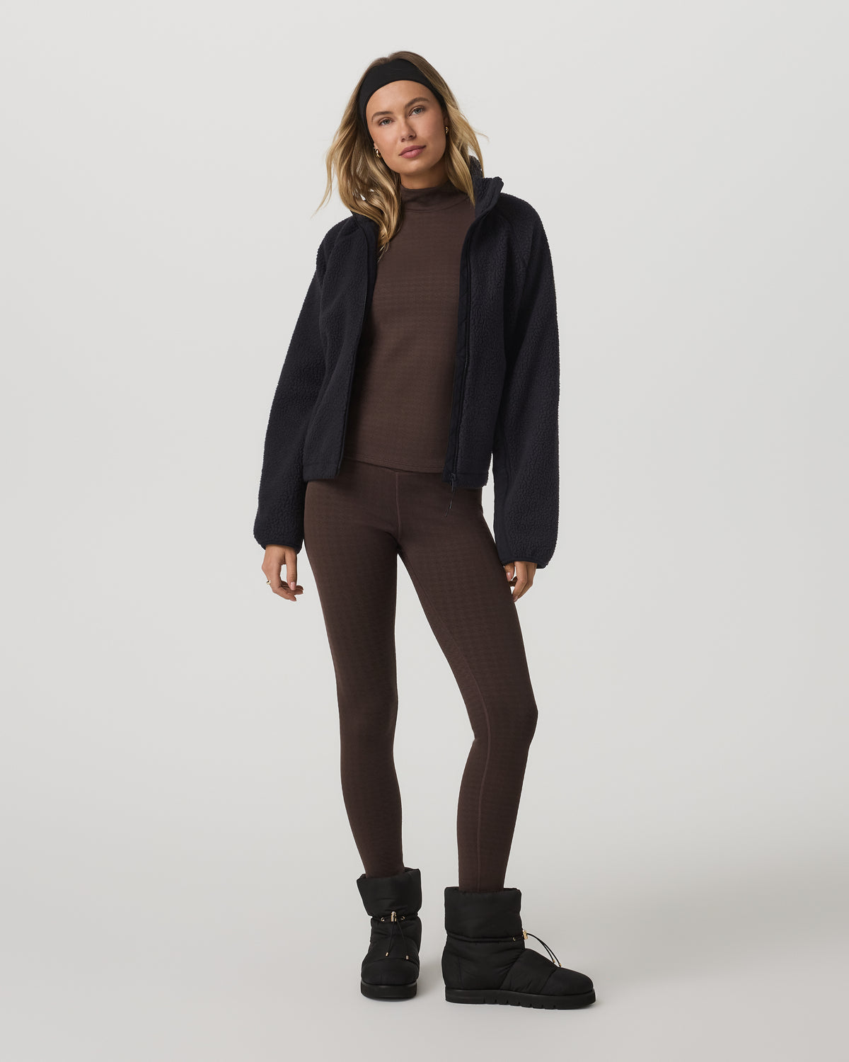 Women's Textured Chilled Out Legging Java Houndstooth - Vuori