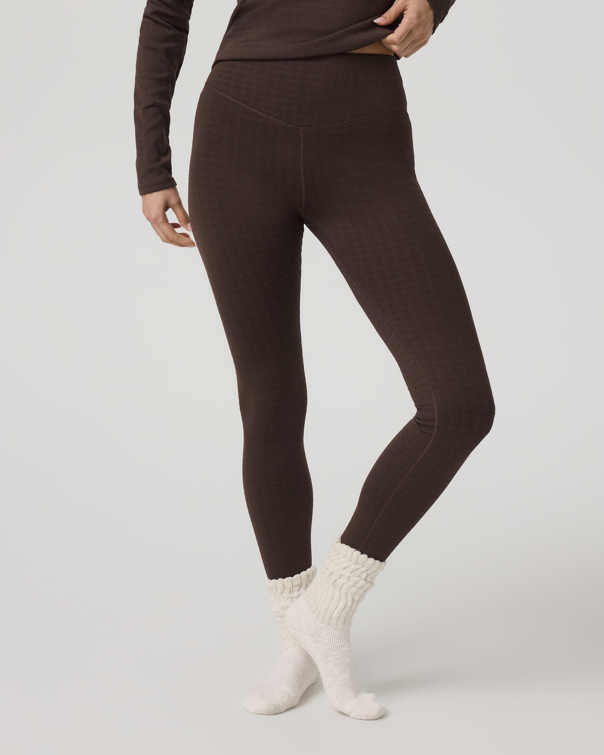 Women's Textured Chilled Out Legging Java Houndstooth - Vuori