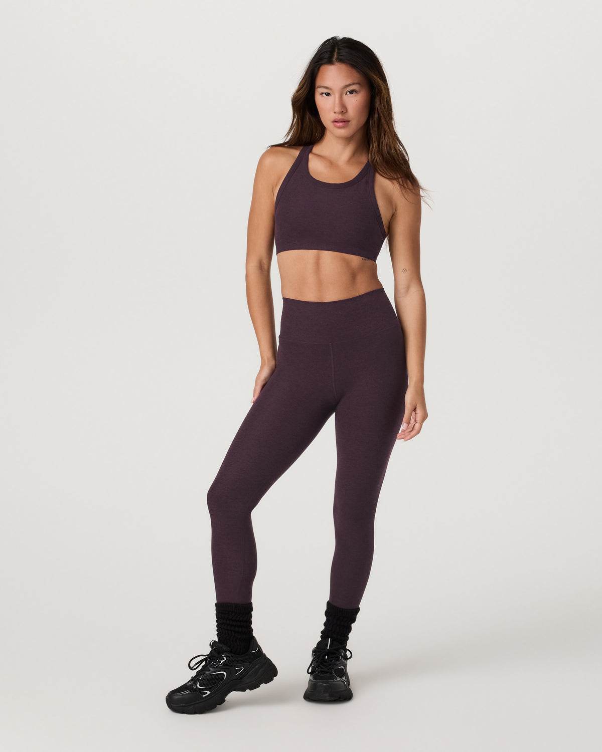 Clean Elevation Legging - Long Raisin Heather Leggings - Vuori