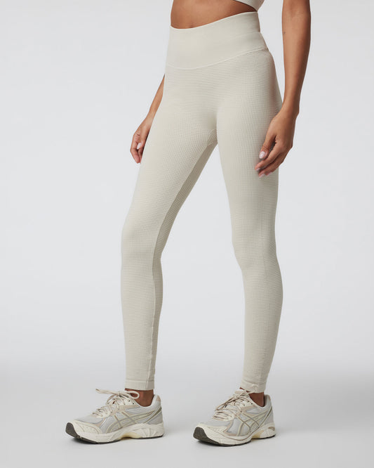 Waffle Seamless Legging Ecru High Rise Leggings - Vuori