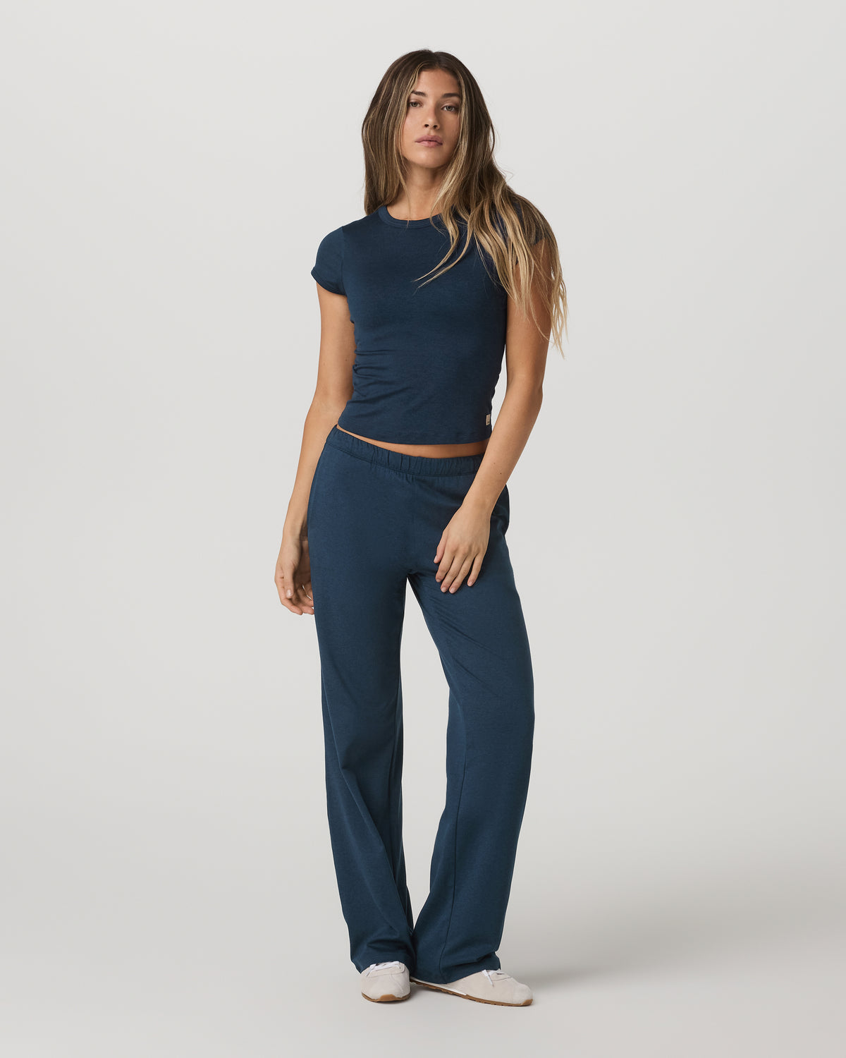 Women's Halo Modern Straight Leg Pant Blue Coast Heather - Vuori