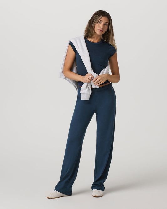 Halo Modern Straight Leg Pant - Short Blue Coast Heather - Vuori