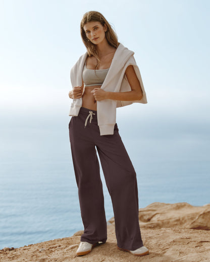 Halo Essential Wideleg Pant Java Heather - Vuori