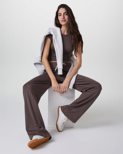Halo Essential Wideleg Pant Java Heather - Vuori