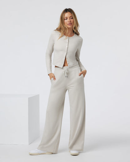 Halo Essential Wideleg Ecru Heather - Vuori