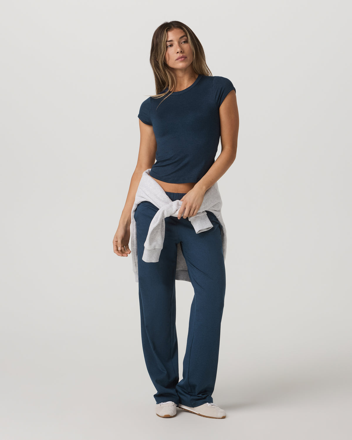 Halo Modern Straight Leg Pant - Long Blue Coast Heather - Vuori