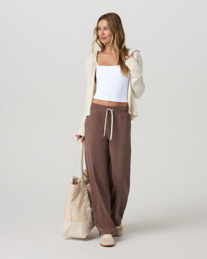Halo Essential Wideleg Pant Women's Sable Heather Pant - Vuori