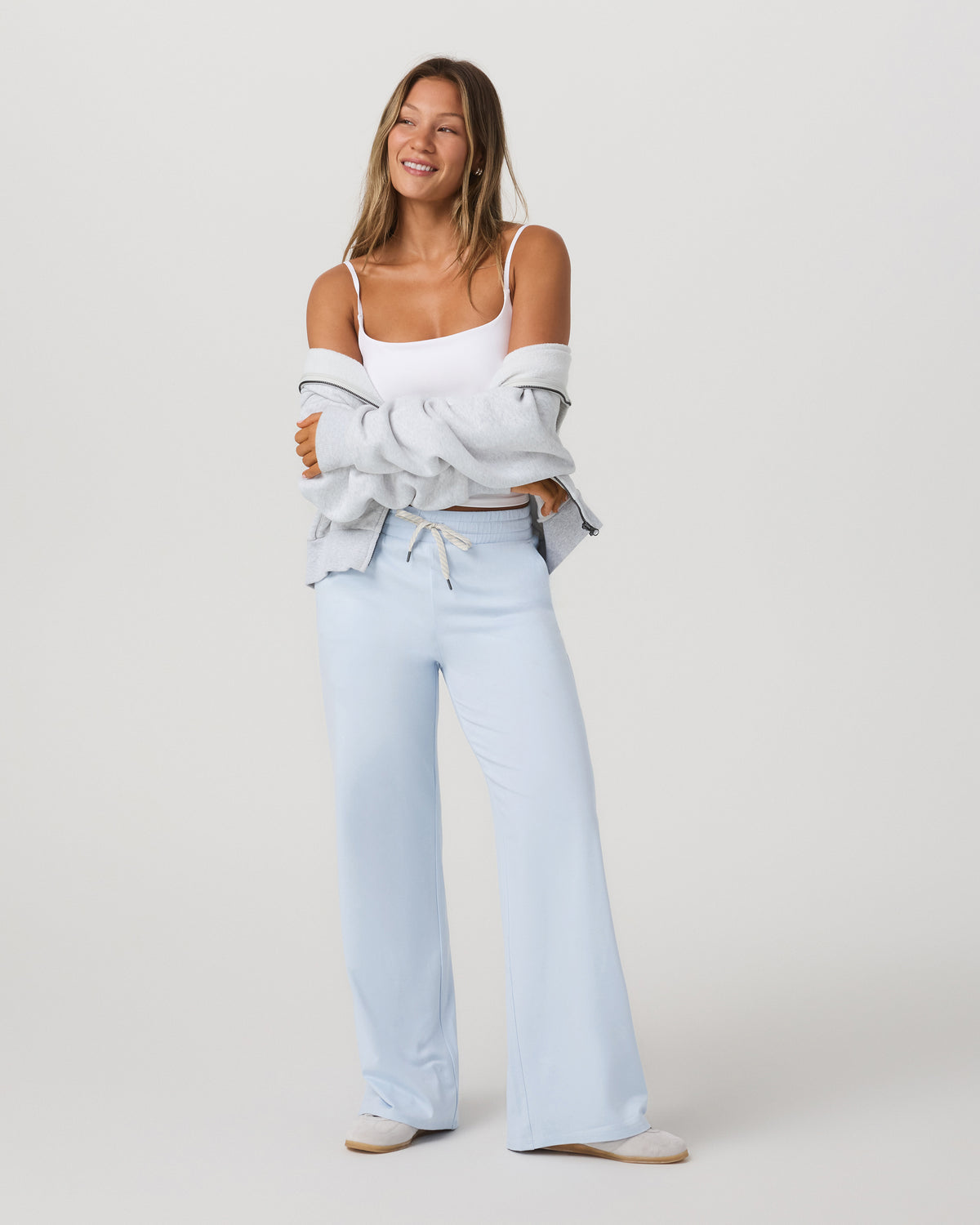 Halo Essential Wideleg Women's Soft Sky Heather Pants - Vuori