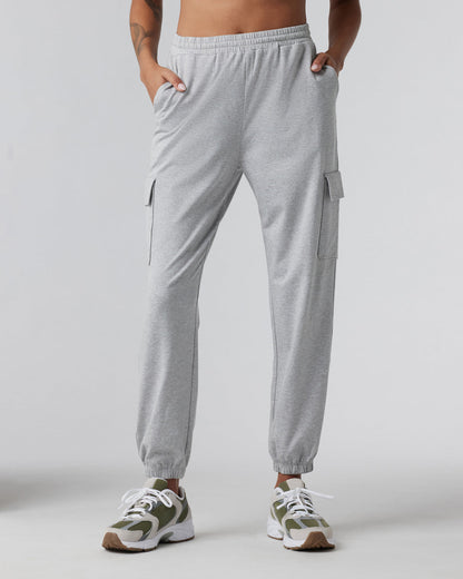 Boyfriend Cargo Sweatpant Pale Grey Heather - Vuori