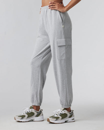 Boyfriend Cargo Sweatpant Pale Grey Heather - Vuori
