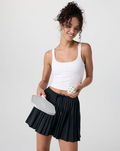 Clementine Pleated Skirt 15" Black - Vuori