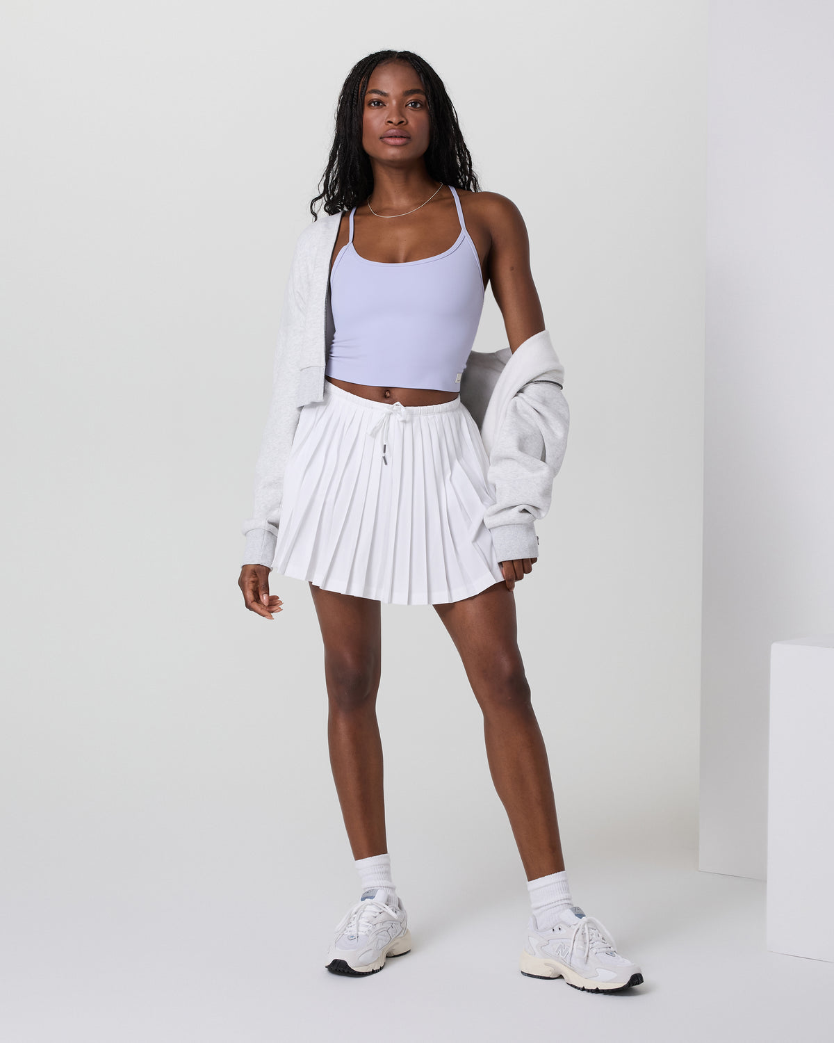 Clementine Pleated Skirt 15" White - Vuori