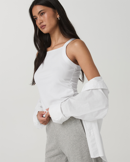 Pose Cooper Tank Women's White Square Neck Tank Top - Vuori