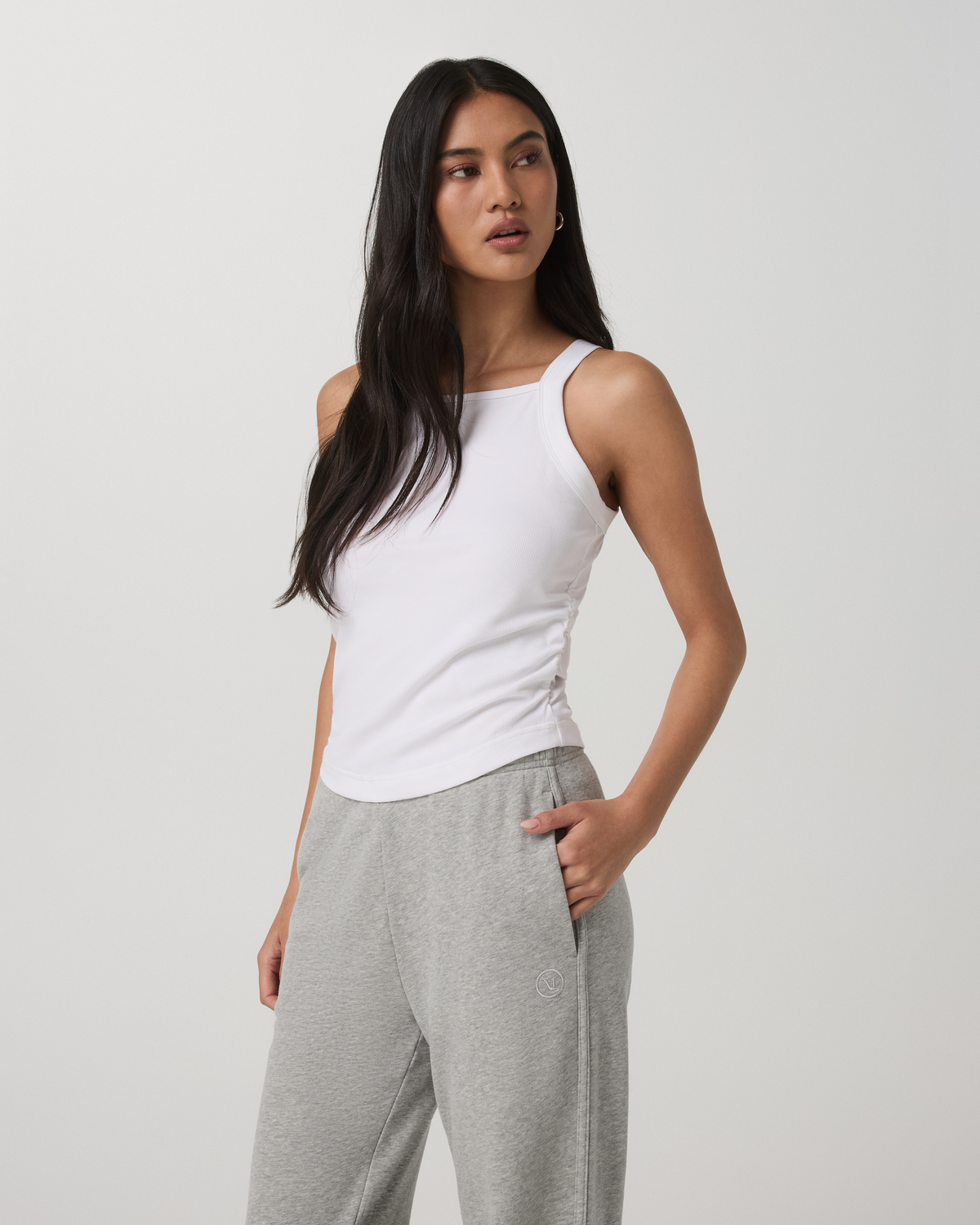 Pose Cooper Tank Women's White Square Neck Tank Top - Vuori