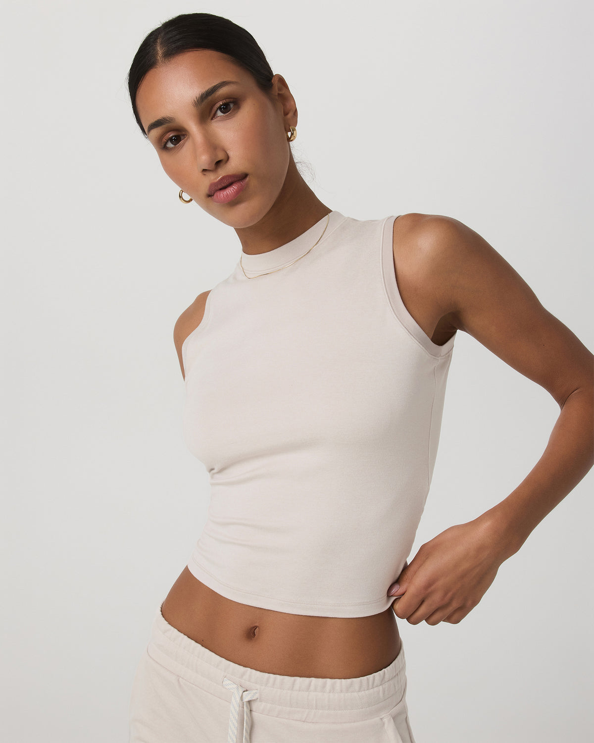 Halo Muscle Tank Women's Ecru Heather Tank Top - Vuori