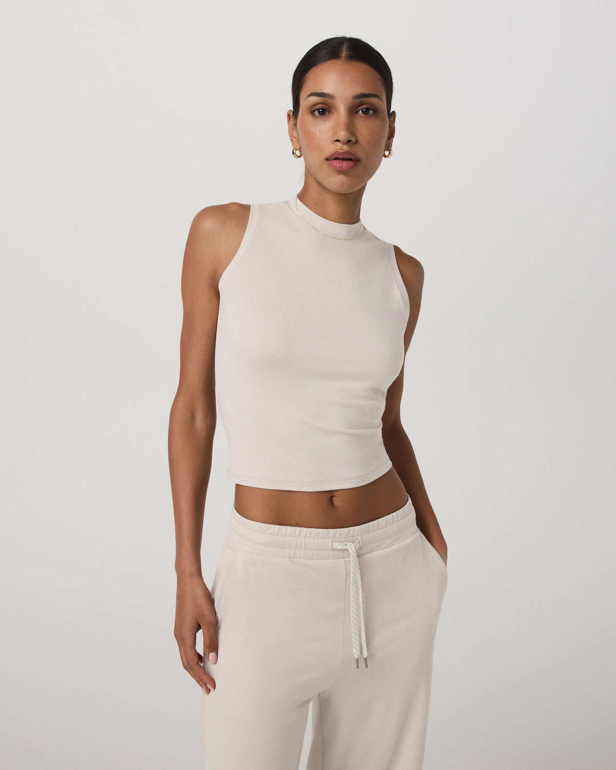 Halo Muscle Tank Women's Ecru Heather Tank Top - Vuori