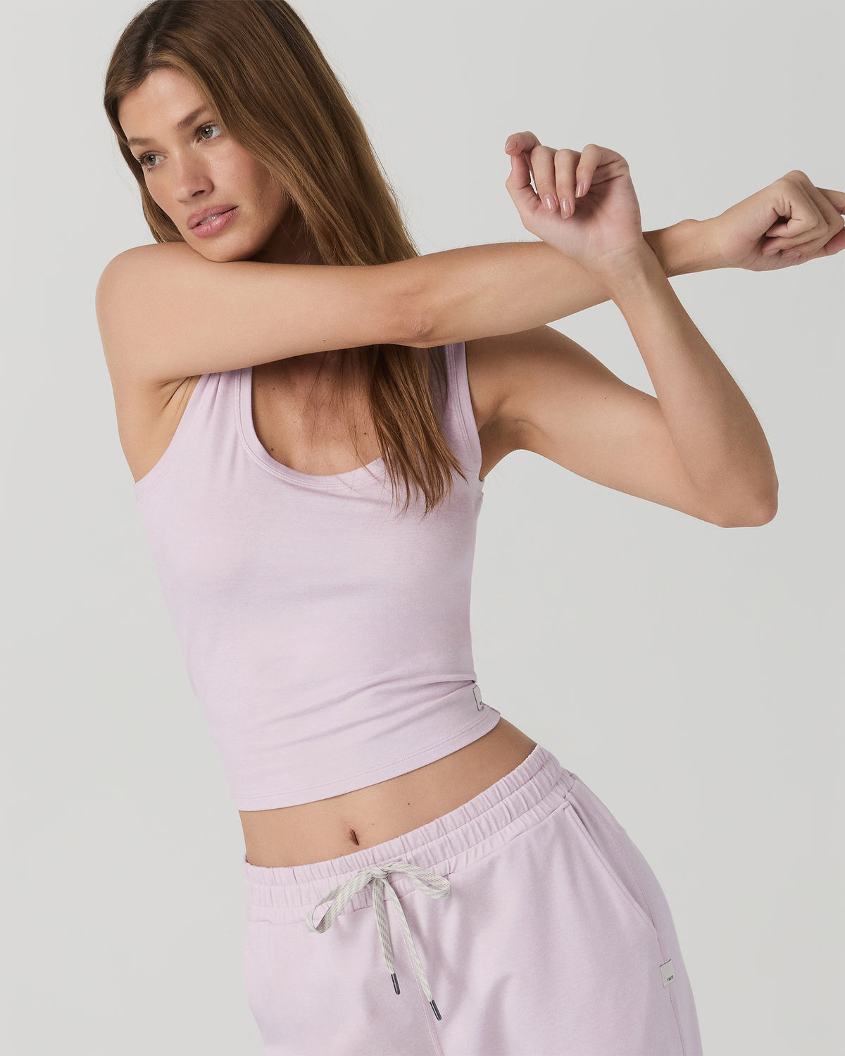Halo Essential Scoop Tank Lilac Breeze Heather Tank Top - Vuori