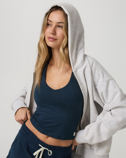 Halo Performance Crop Tank 2.0 Blue Coast Heather Top - Vuori