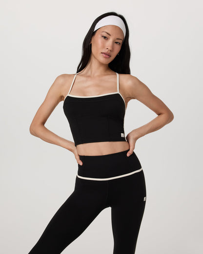 Vuori AllTheFeels™ Corset Tank Women's Black Tank Top - Vuori