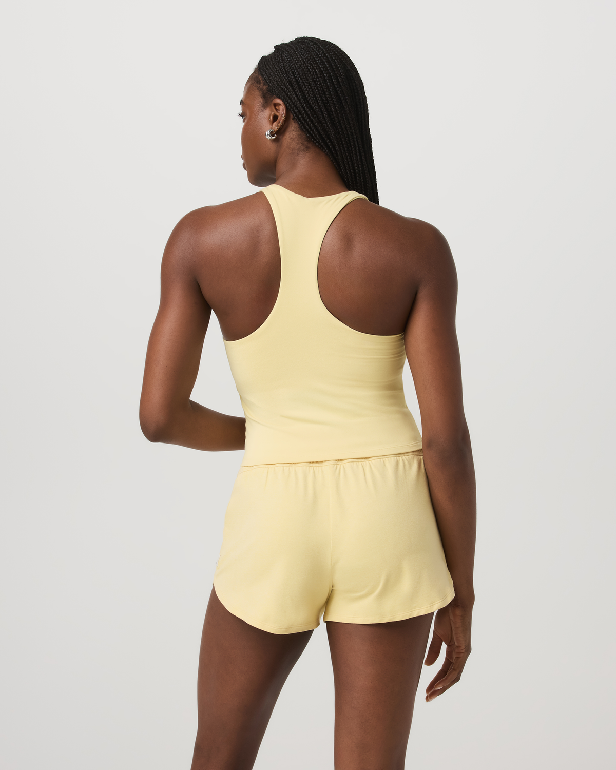 Halo Performance Crop Tank 2.0 Lemon Snap Heather Top - Vuori
