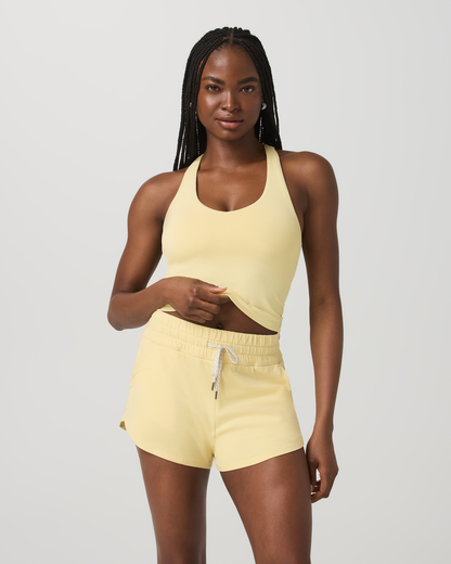 Halo Performance Crop Tank 2.0 Lemon Snap Heather Top - Vuori