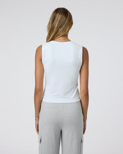 Halo Essential Scoop Tank White - Vuori