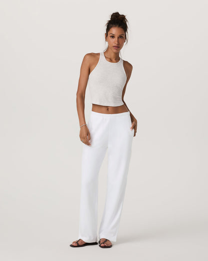 Pose Plyo Tank White Rib Tank Top with Built in Bra - Vuori