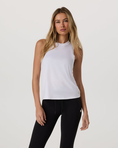 Energy Top Long Women's White Performance Tank Top - Vuori