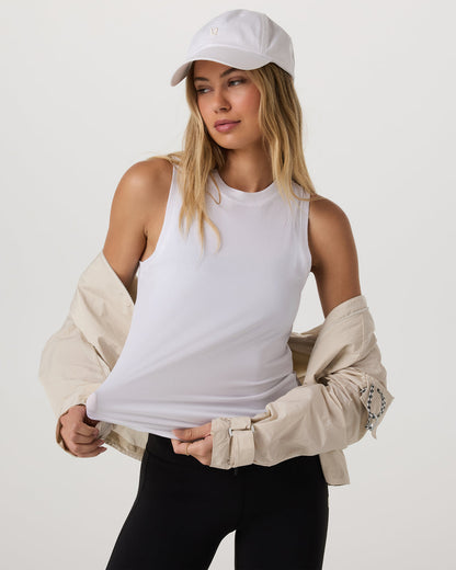 Energy Top Long Women's White Performance Tank Top - Vuori