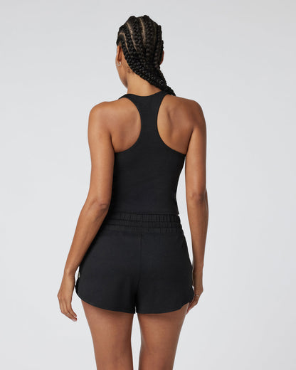 Halo Performance Crop 2.0 Black Heather Tank - Vuori